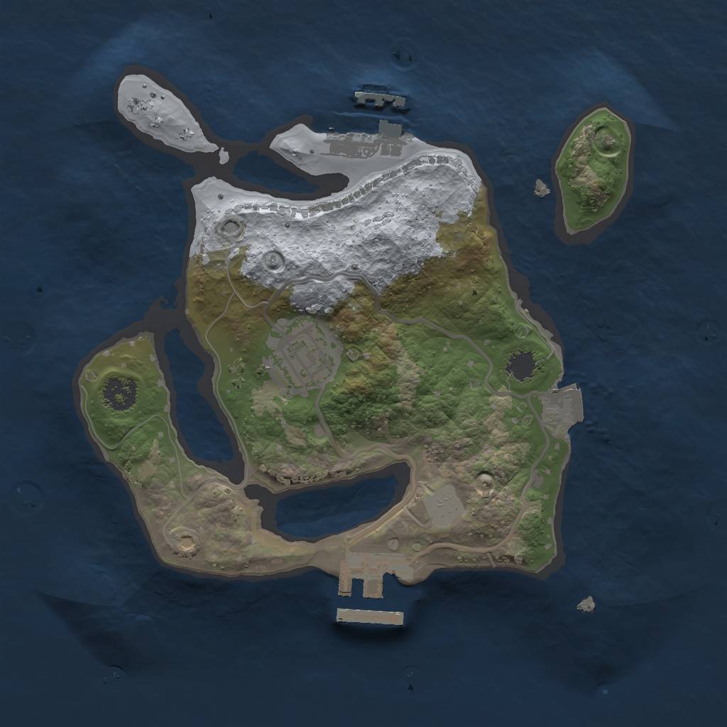 Rust Map: Procedural Map, Size: 2200, Seed: 45, 6 Monuments