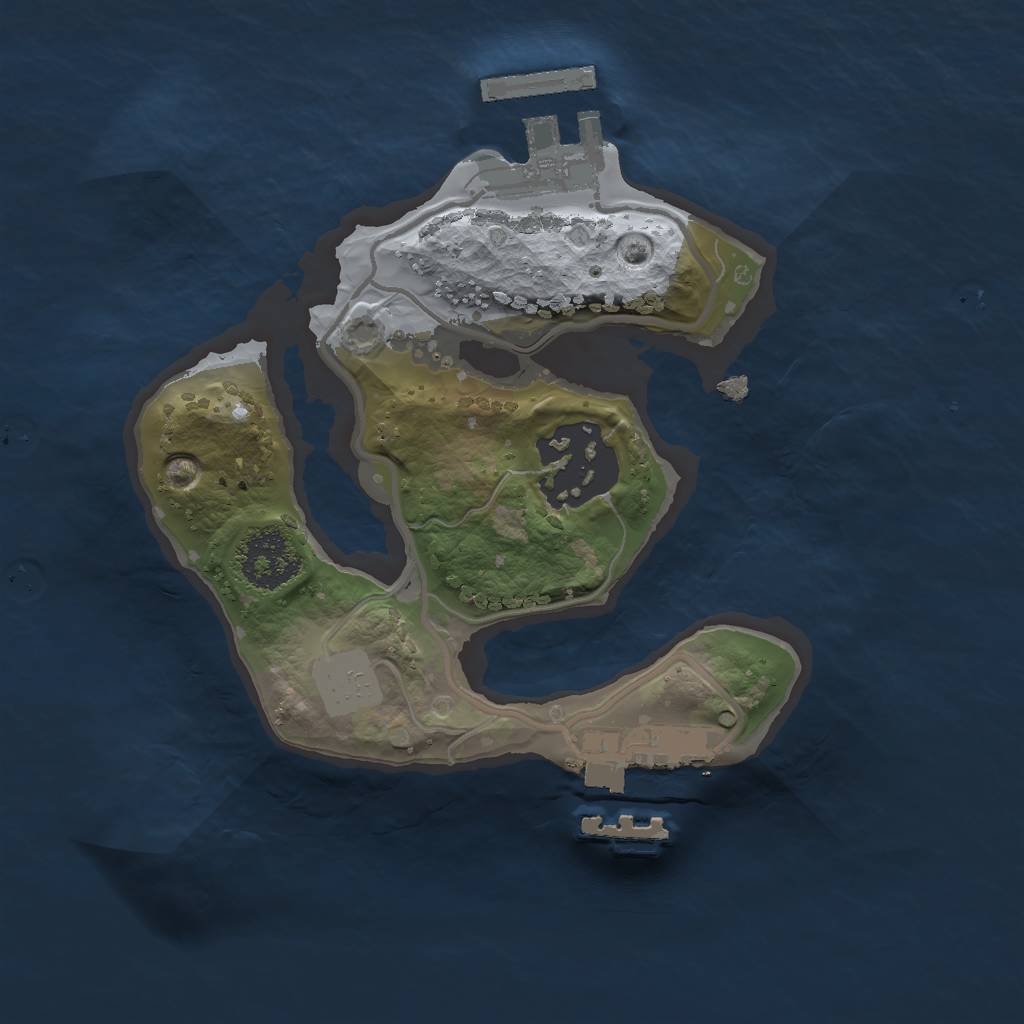 Rust Map: Procedural Map, Size: 1800, Seed: 45, 6 Monuments