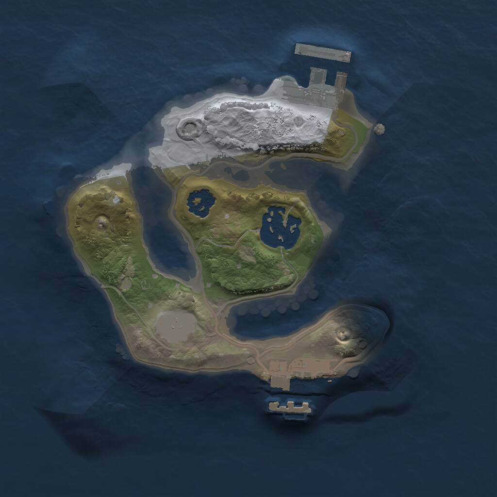 Rust Map: Procedural Map, Size: 1800, Seed: 45, 4 Monuments