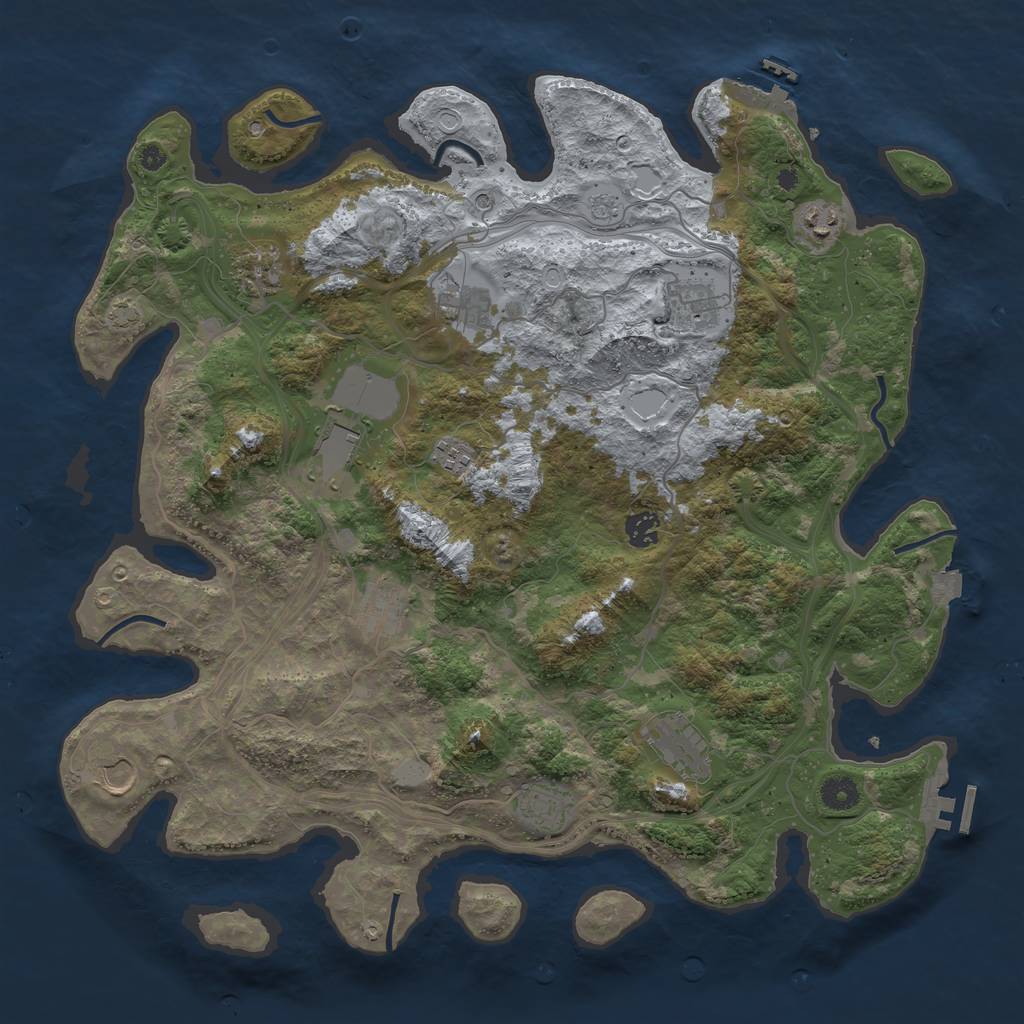 Rust Map: Procedural Map, Size: 4250, Seed: 1452005548, 19 Monuments