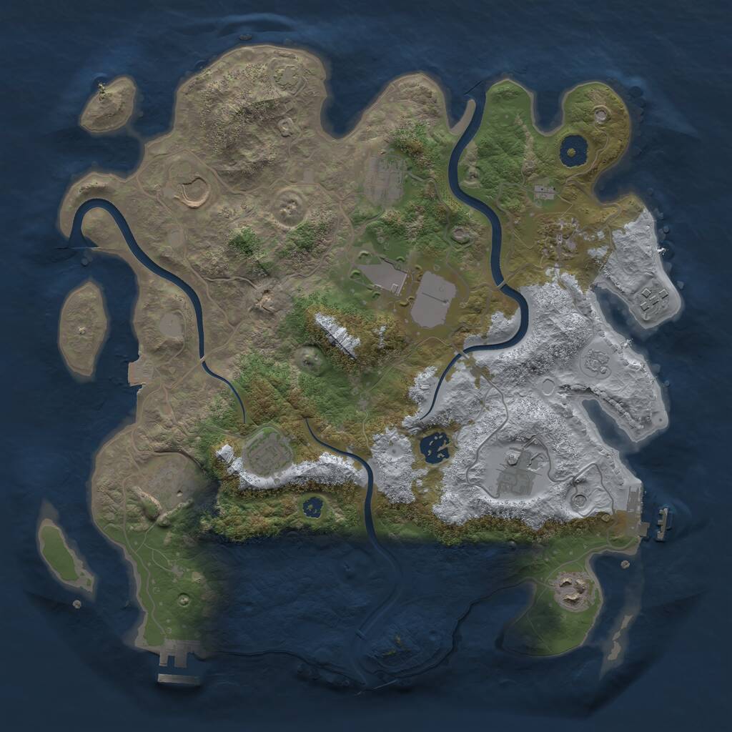 Rust Map: Procedural Map, Size: 3600, Seed: 512, 16 Monuments