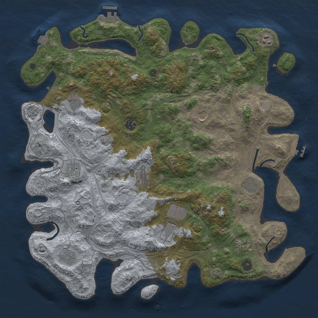Rust Map: Procedural Map, Size: 4500, Seed: 140875524, 19 Monuments