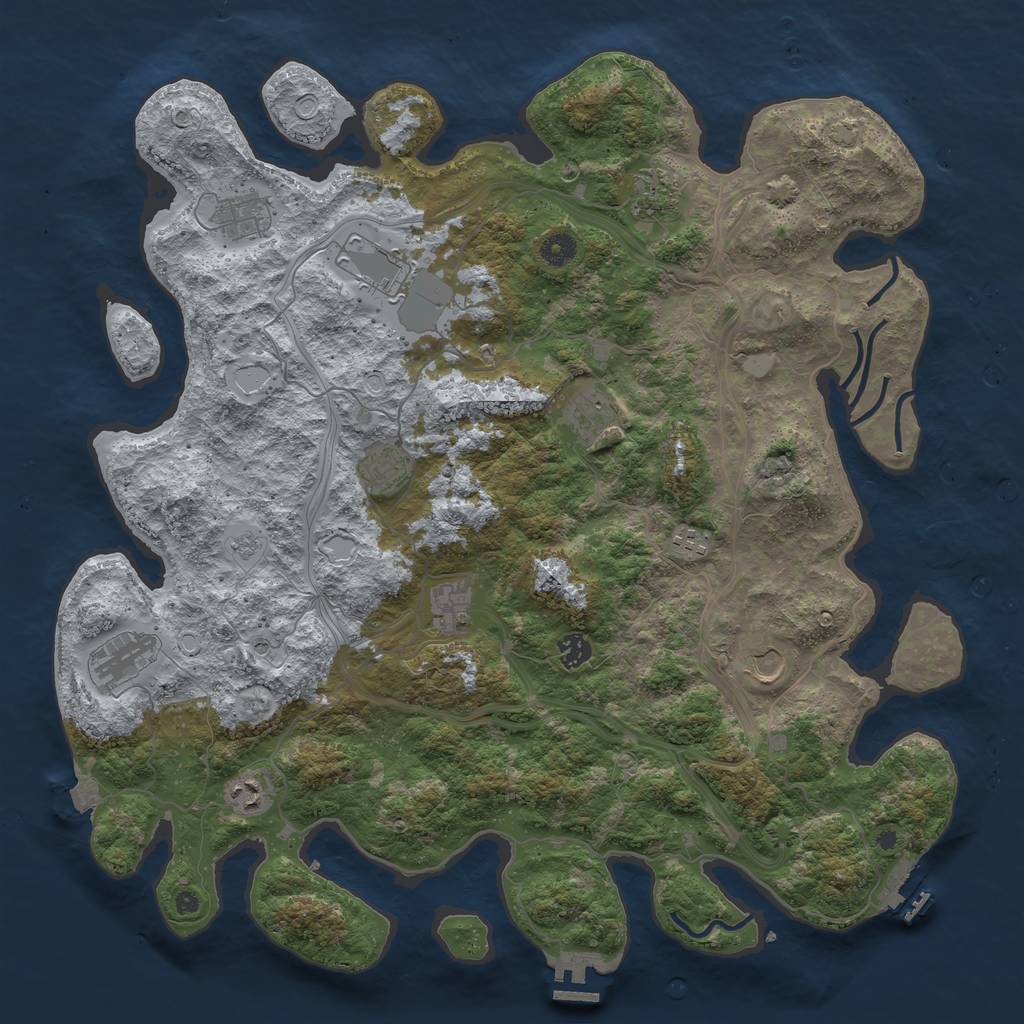 Rust Map: Procedural Map, Size: 4500, Seed: 482646803, 19 Monuments