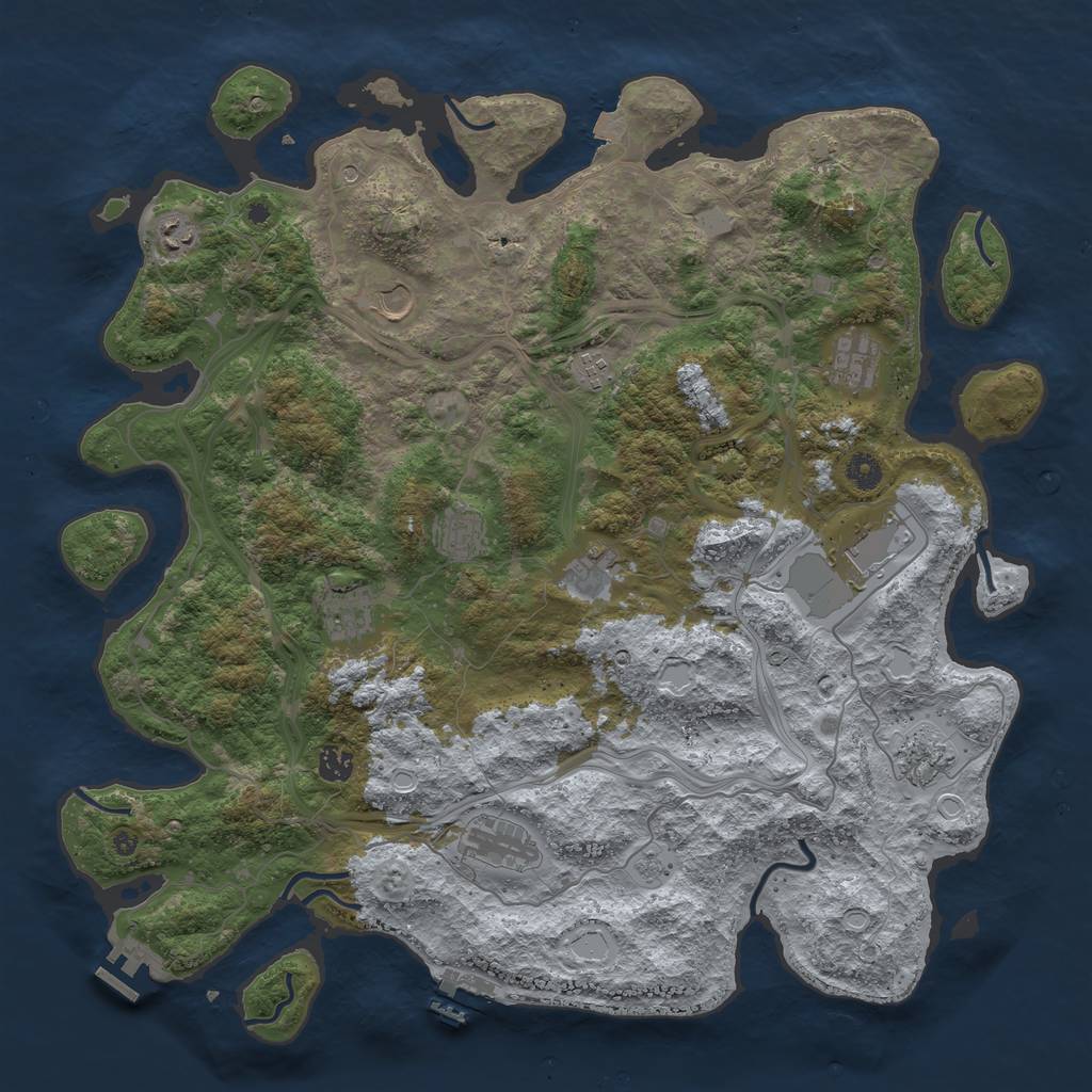 Rust Map: Procedural Map, Size: 4500, Seed: 6849, 19 Monuments