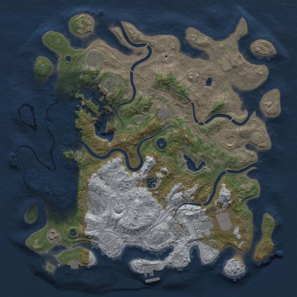 Rust Map: Procedural Map, Size: 4250, Seed: 2081039146, 15 Monuments