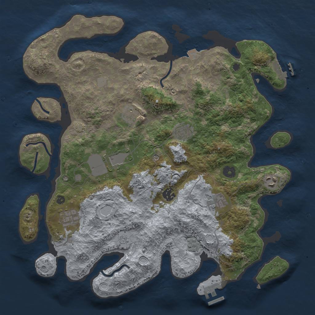 Rust Map: Procedural Map, Size: 3750, Seed: 1528420205, 16 Monuments