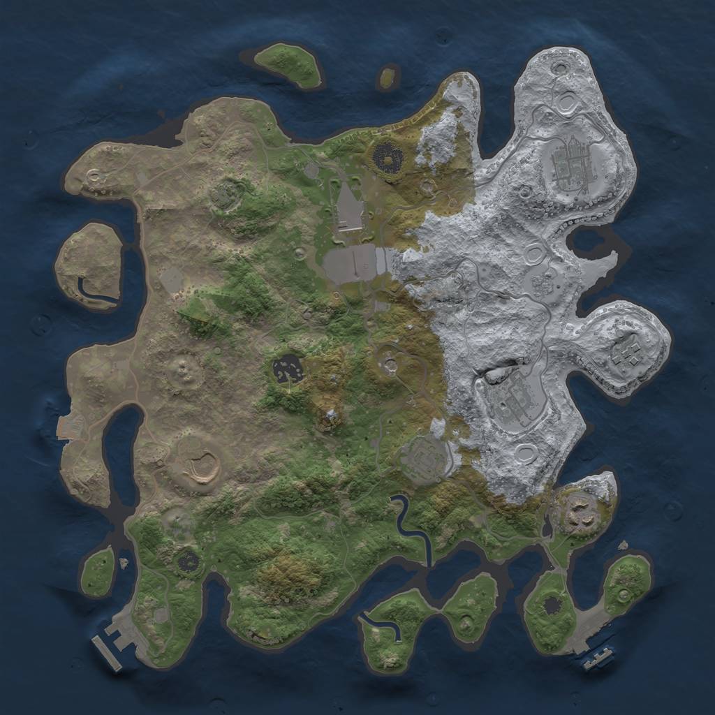 Rust Map: Procedural Map, Size: 3500, Seed: 1671972770, 16 Monuments