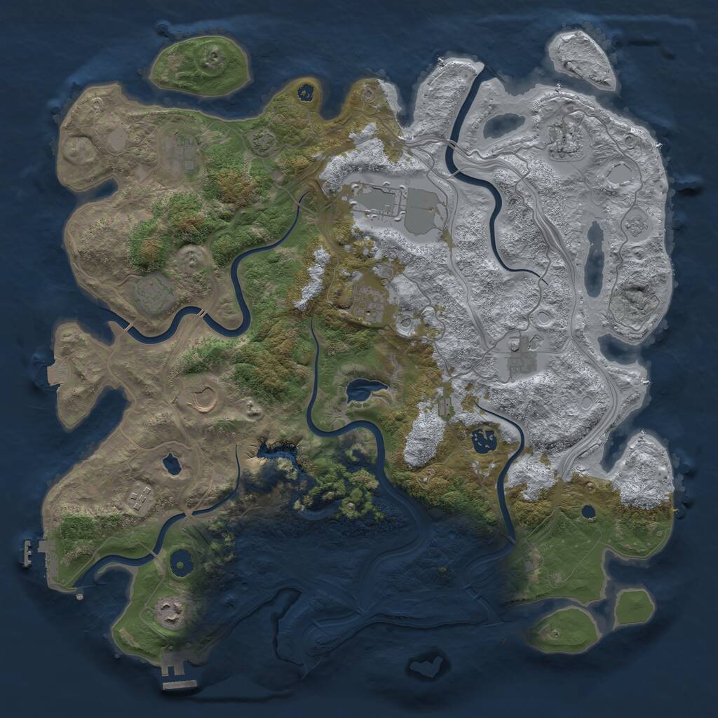 Rust Map: Procedural Map, Size: 4250, Seed: 1373495336, 16 Monuments