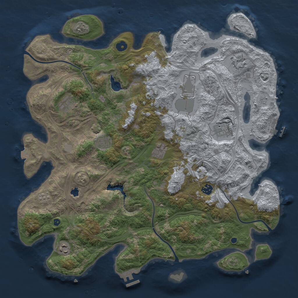 Rust Map: Procedural Map, Size: 4250, Seed: 1373495336, 15 Monuments