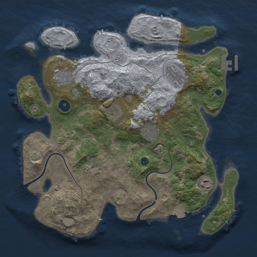 Rust Map: Procedural Map, Size: 3363, Seed: 1441, 11 Monuments