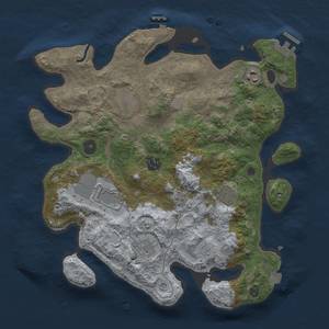 Thumbnail Rust Map: Procedural Map, Size: 3500, Seed: 1392739991, 15 Monuments