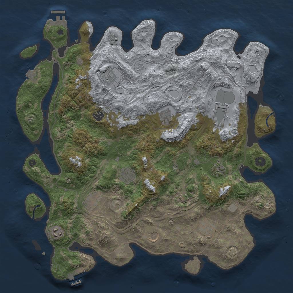Rust Map: Procedural Map, Size: 4250, Seed: 841336402, 19 Monuments