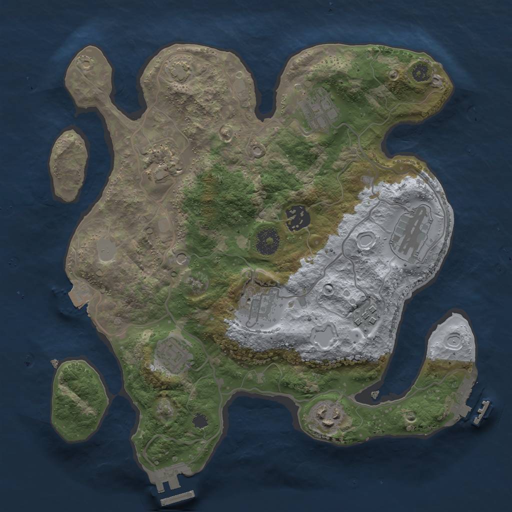 Rust Map: Procedural Map, Size: 3000, Seed: 363290243, 15 Monuments