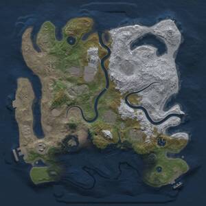 Thumbnail Rust Map: Procedural Map, Size: 3500, Seed: 2129970395, 15 Monuments