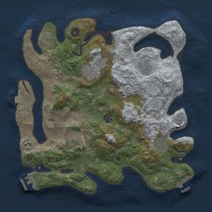 Thumbnail Rust Map: Procedural Map, Size: 3500, Seed: 2129970395, 16 Monuments