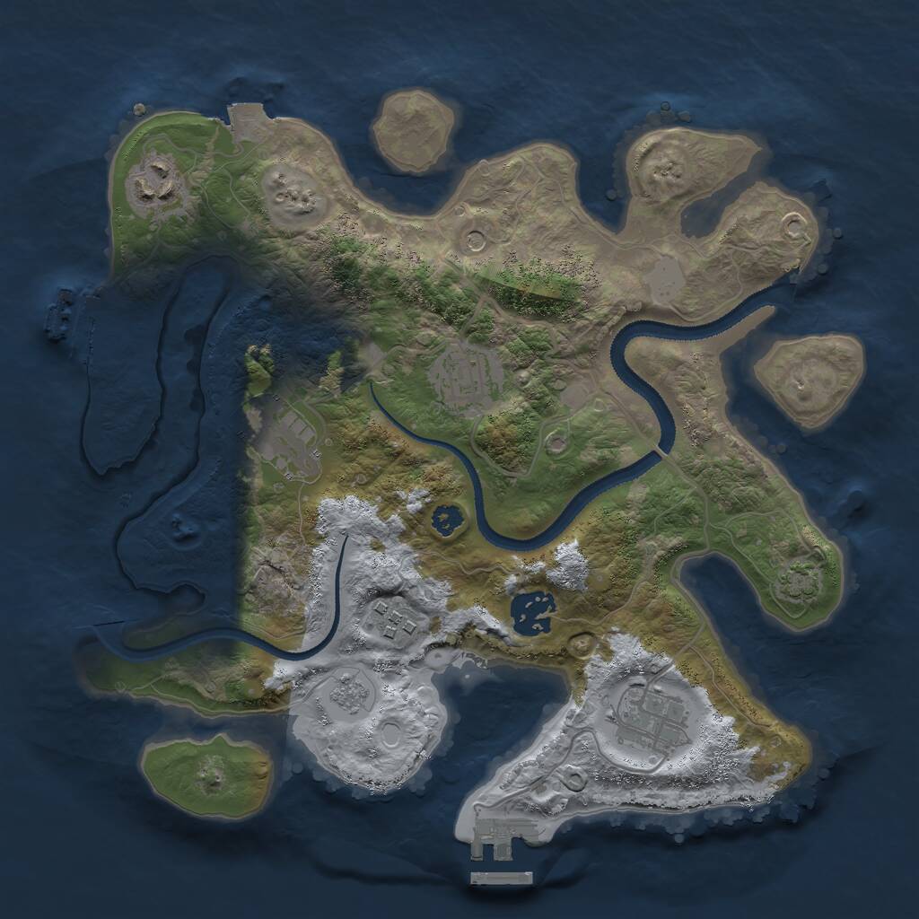 Rust Map: Procedural Map, Size: 3000, Seed: 2468216, 12 Monuments