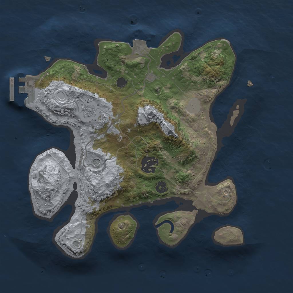 Rust Map: Procedural Map, Size: 2500, Seed: 967899133, 7 Monuments