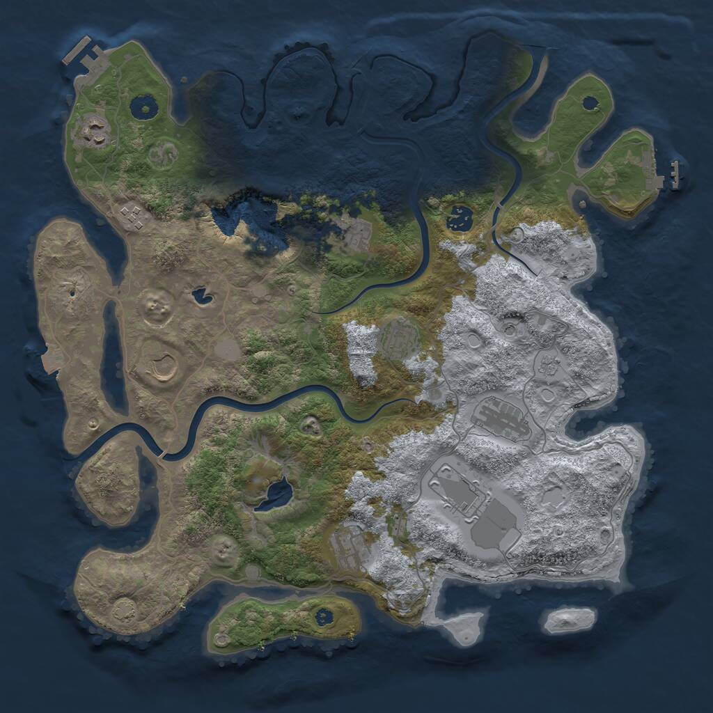 Rust Map: Procedural Map, Size: 4000, Seed: 557326, 15 Monuments