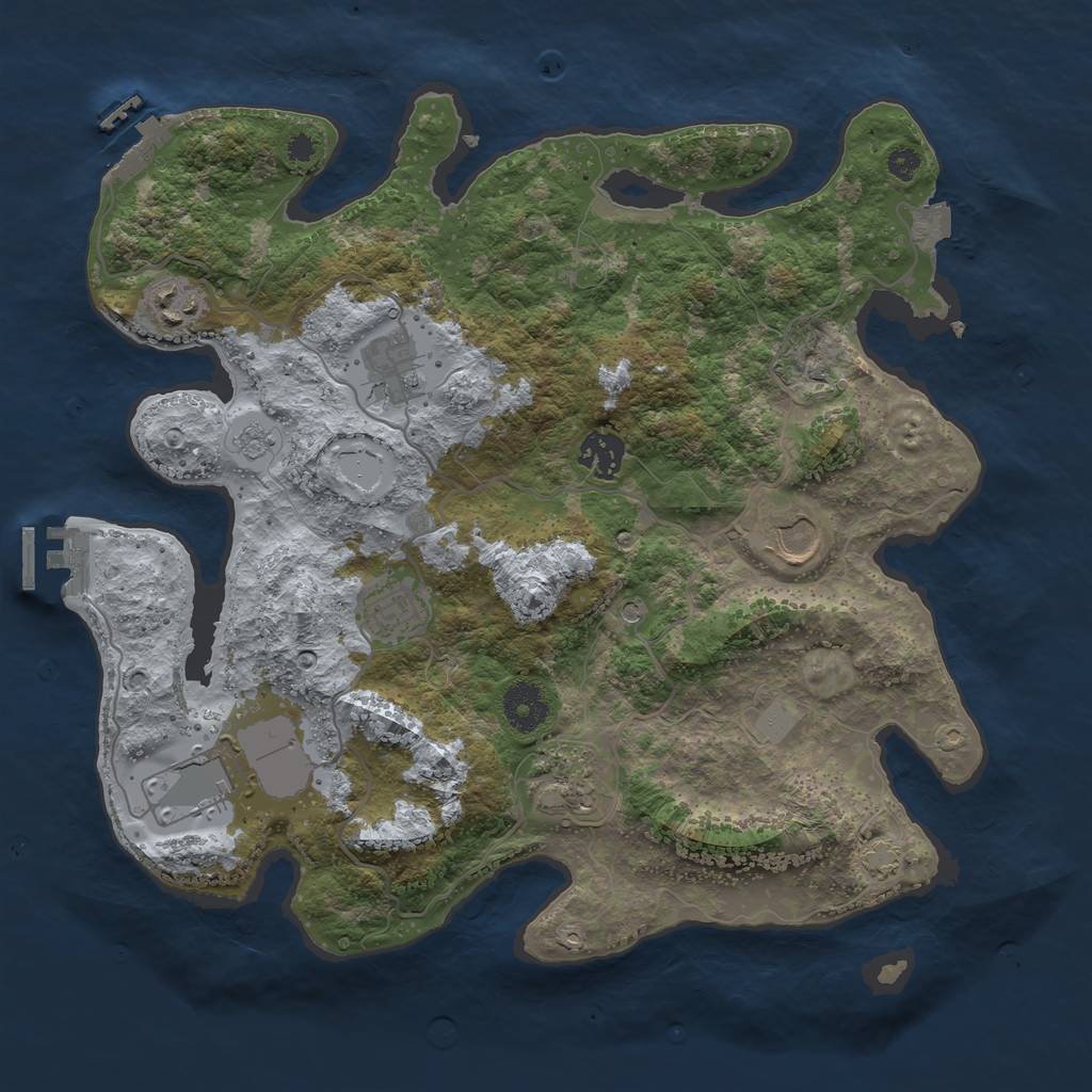 Rust Map: Procedural Map, Size: 3500, Seed: 1470478801, 15 Monuments