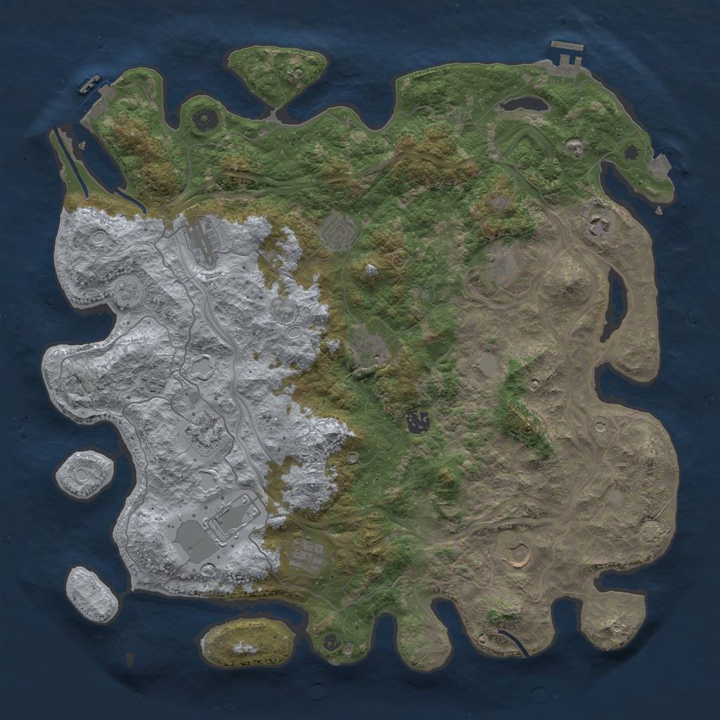 Rust Map: Procedural Map, Size: 4500, Seed: 70745899, 19 Monuments