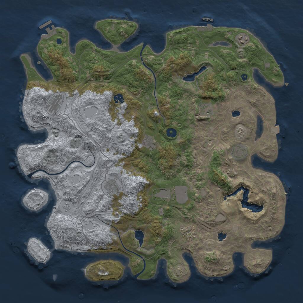 Rust Map: Procedural Map, Size: 4500, Seed: 70745899, 16 Monuments