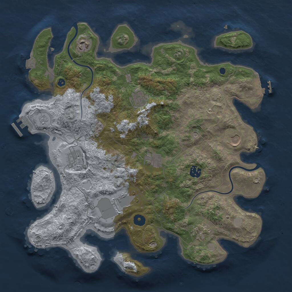 Rust Map: Procedural Map, Size: 3750, Seed: 1572058104, 15 Monuments