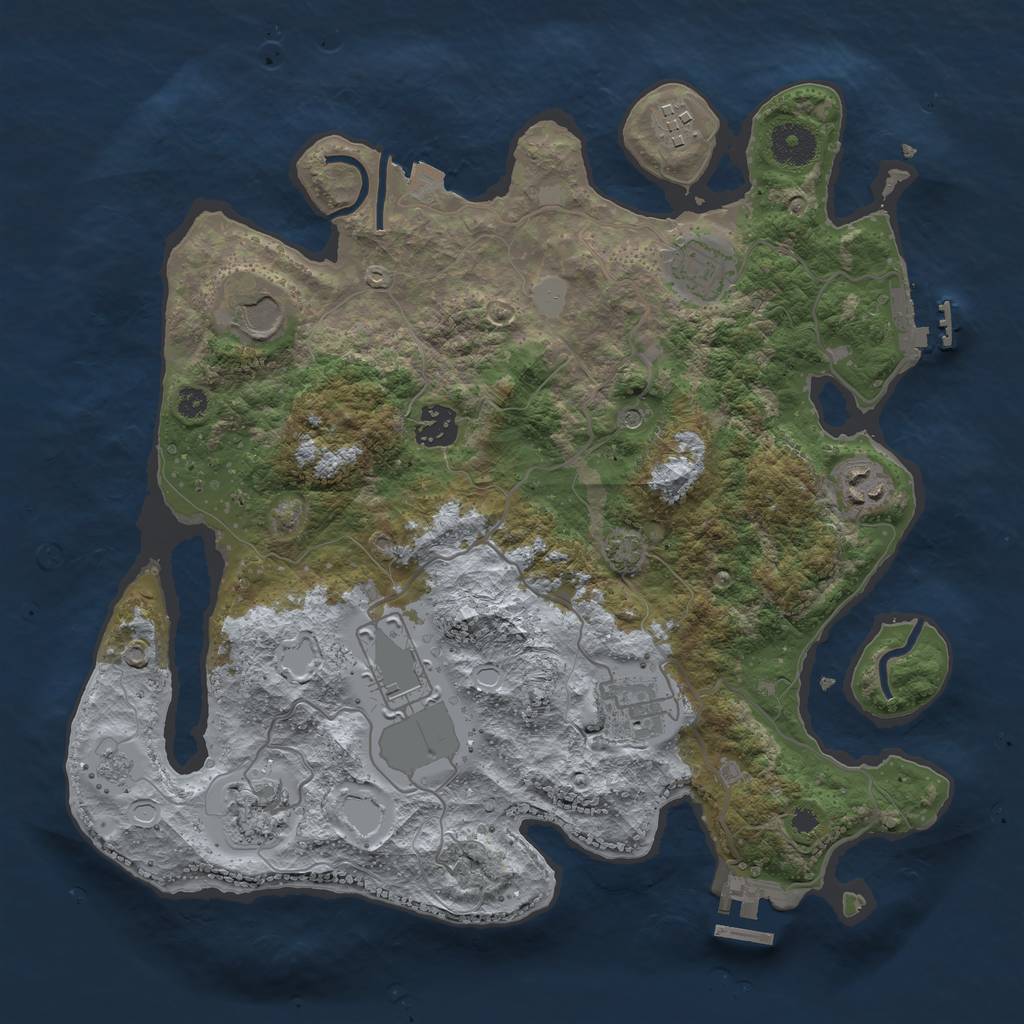 Rust Map: Procedural Map, Size: 3500, Seed: 1604526931, 16 Monuments