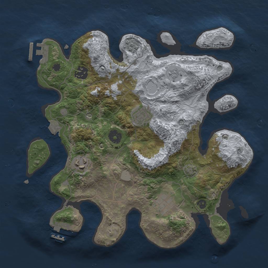 Rust Map: Procedural Map, Size: 3000, Seed: 30194, 13 Monuments