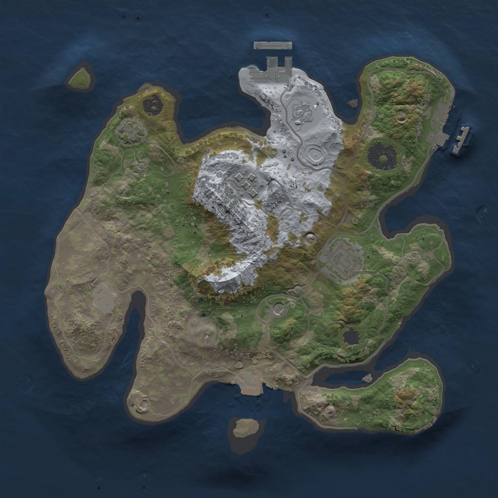 Rust Map: Procedural Map, Size: 2600, Seed: 2345678, 10 Monuments