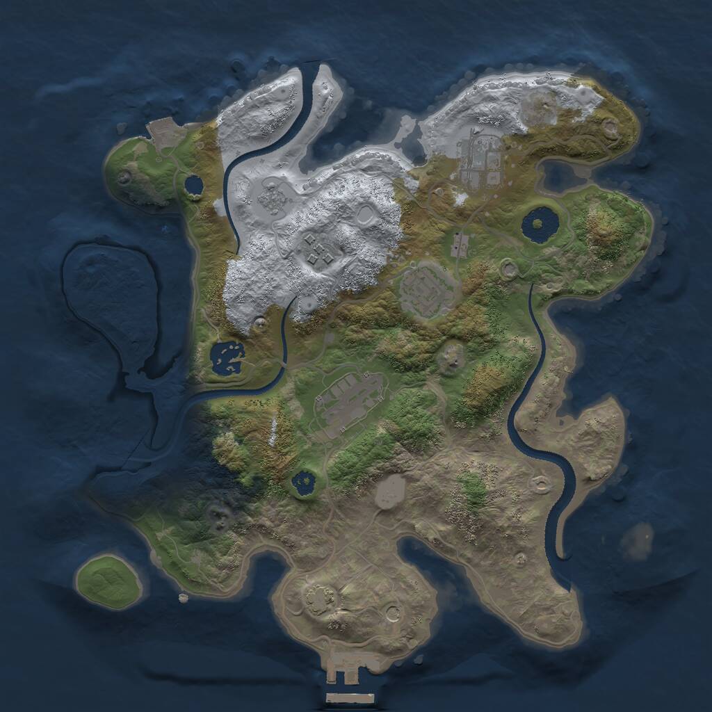 Rust Map: Procedural Map, Size: 3000, Seed: 1700166756, 10 Monuments