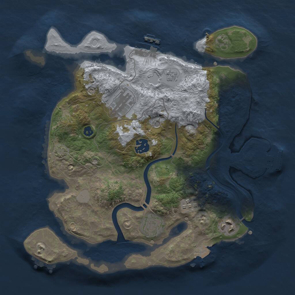 Rust Map: Procedural Map, Size: 3000, Seed: 529798296, 11 Monuments