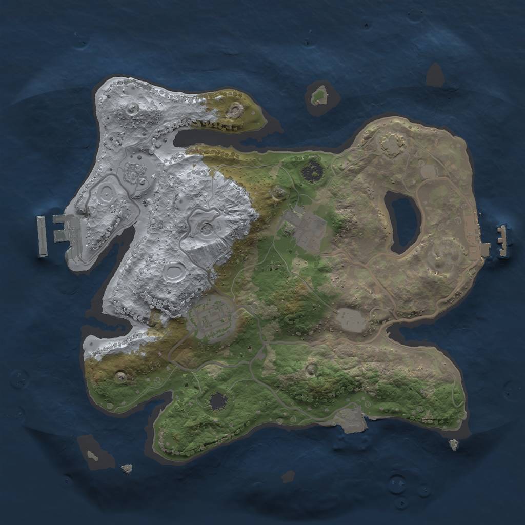 Rust Map: Procedural Map, Size: 2600, Seed: 52394567, 10 Monuments