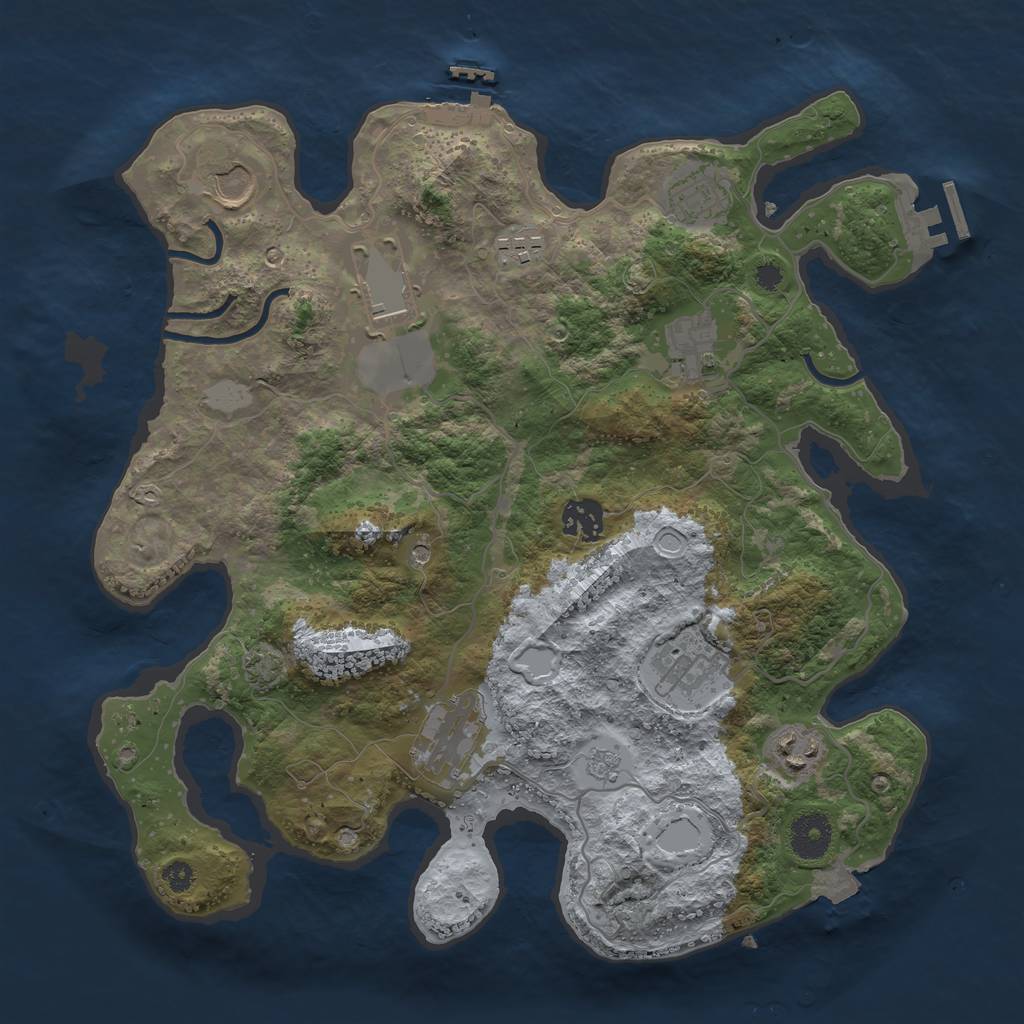 Rust Map: Procedural Map, Size: 3500, Seed: 379339262, 17 Monuments