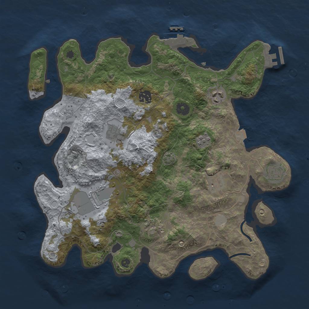 Rust Map: Procedural Map, Size: 3500, Seed: 1648120994, 15 Monuments