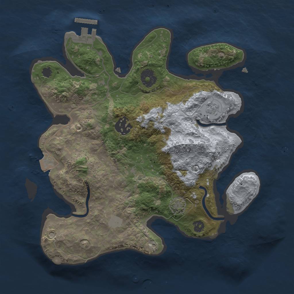 Rust Map: Procedural Map, Size: 2600, Seed: 234567, 7 Monuments