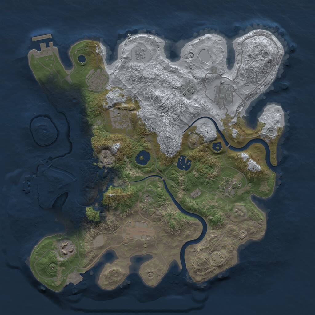 Rust Map: Procedural Map, Size: 3250, Seed: 937901160, 14 Monuments