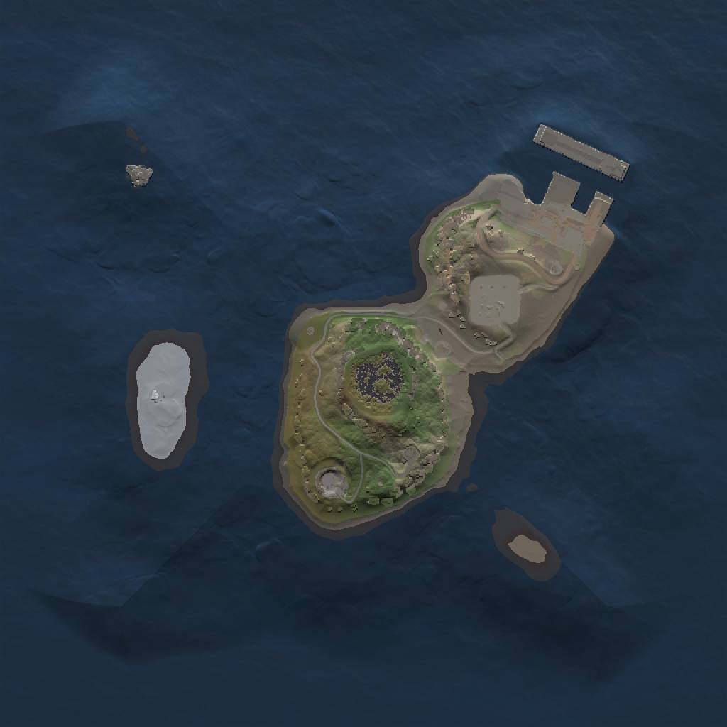 Rust Map: Procedural Map, Size: 1500, Seed: 195542, 4 Monuments