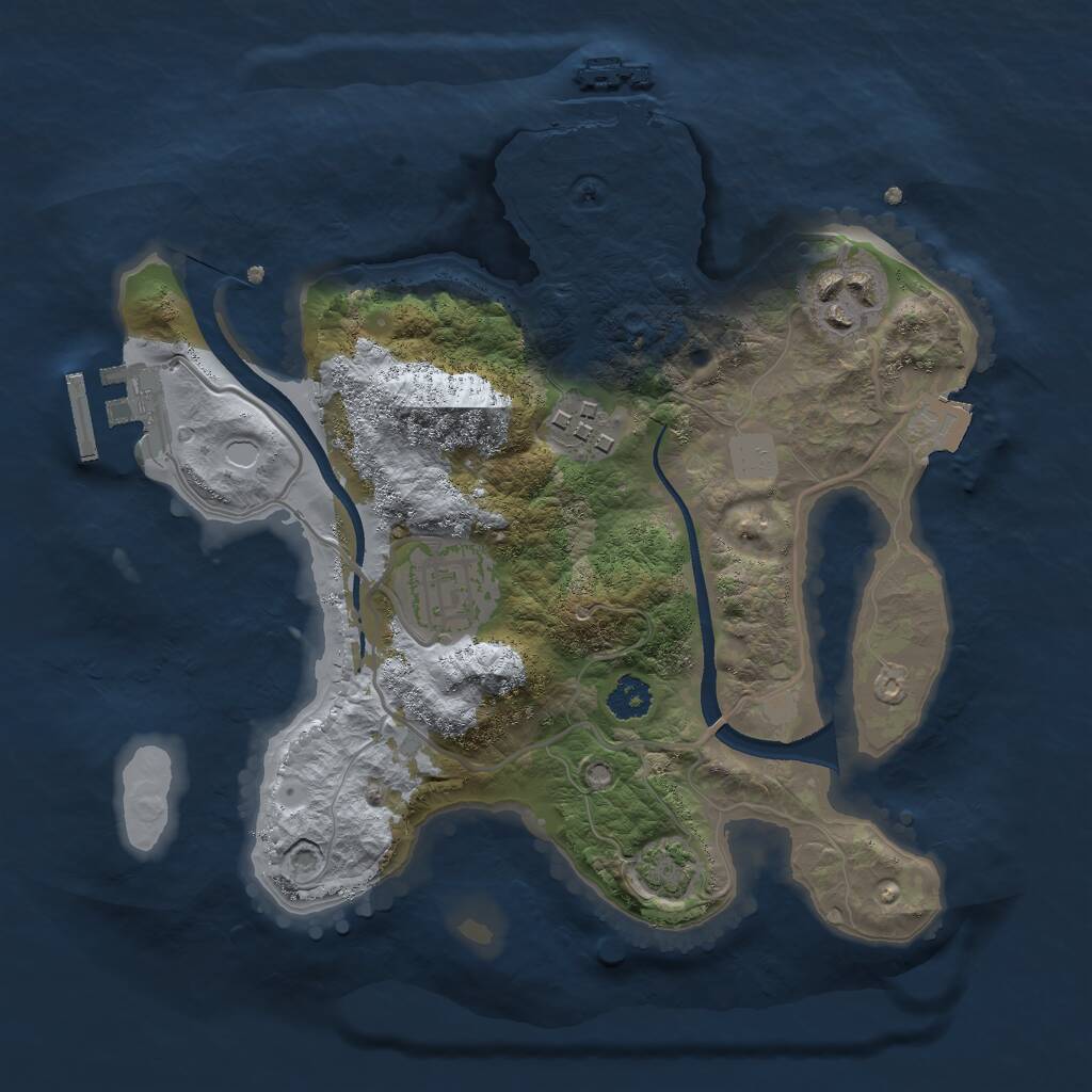 Rust Map: Procedural Map, Size: 2500, Seed: 195542, 7 Monuments