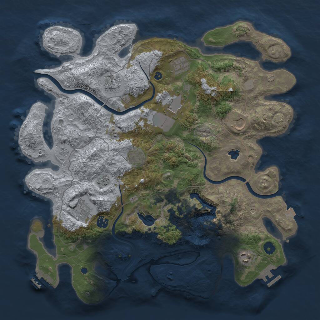 Rust Map: Procedural Map, Size: 4000, Seed: 1638628504, 15 Monuments