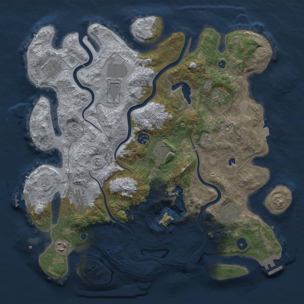 Rust Map: Procedural Map, Size: 4000, Seed: 669090137, 15 Monuments
