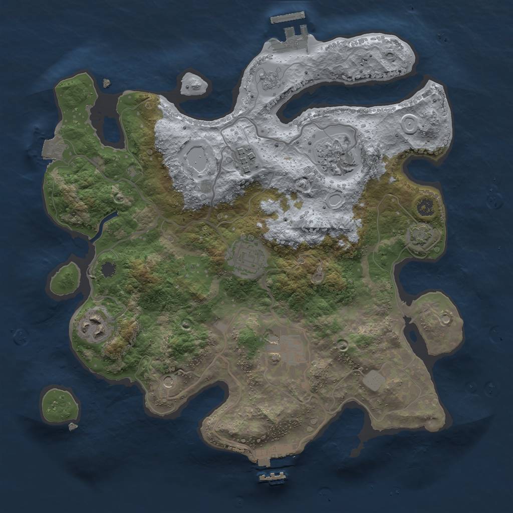 Rust Map: Procedural Map, Size: 3000, Seed: 1917829834, 13 Monuments