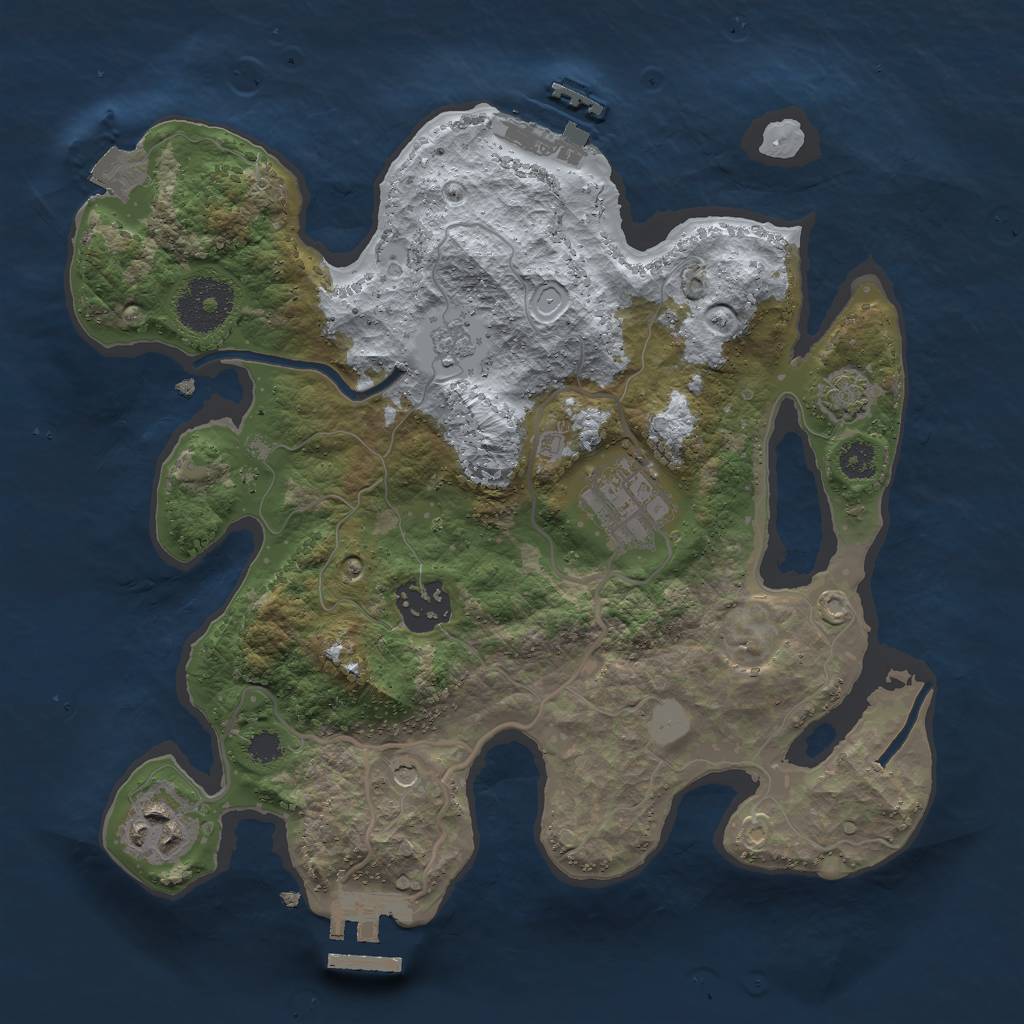 Rust Map: Procedural Map, Size: 2804, Seed: 1, 11 Monuments