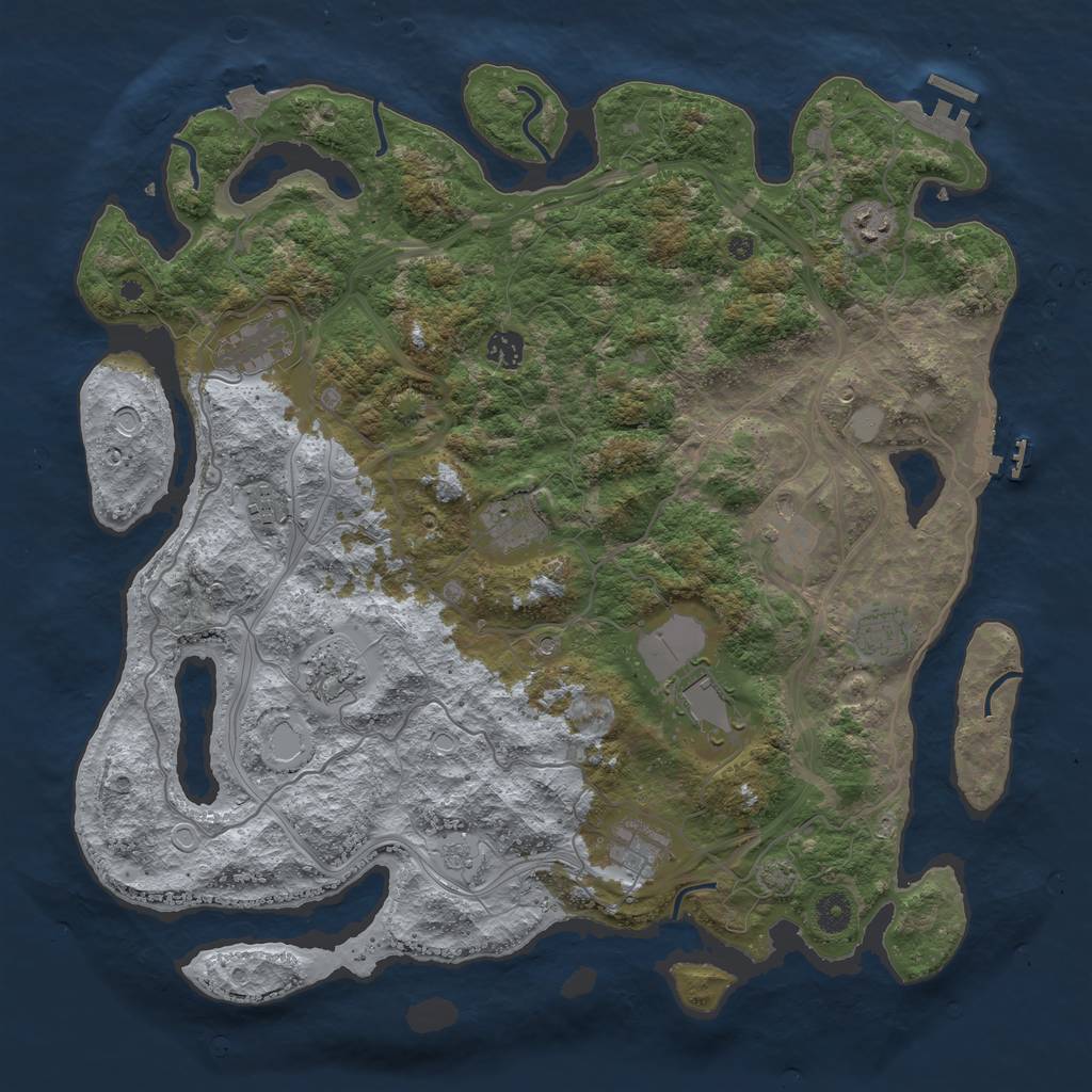 Rust Map: Procedural Map, Size: 4250, Seed: 8411, 18 Monuments