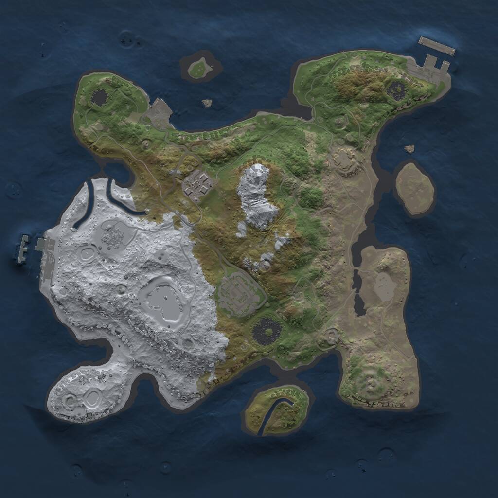 Rust Map: Procedural Map, Size: 2700, Seed: 1317856725, 7 Monuments