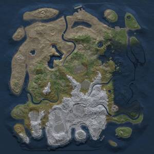 Thumbnail Rust Map: Procedural Map, Size: 4000, Seed: 1119082655, 15 Monuments