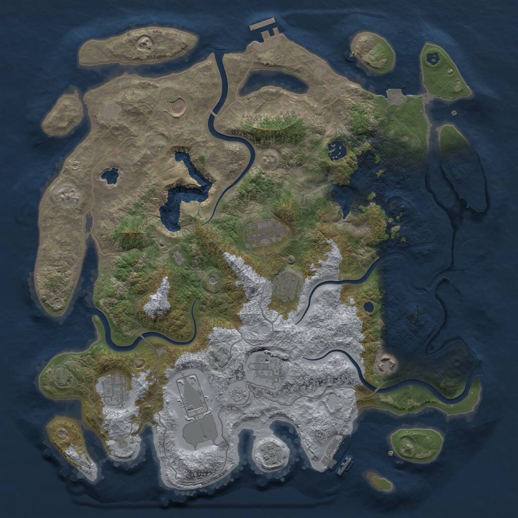 Rust Map: Procedural Map, Size: 4000, Seed: 1119082655, 15 Monuments