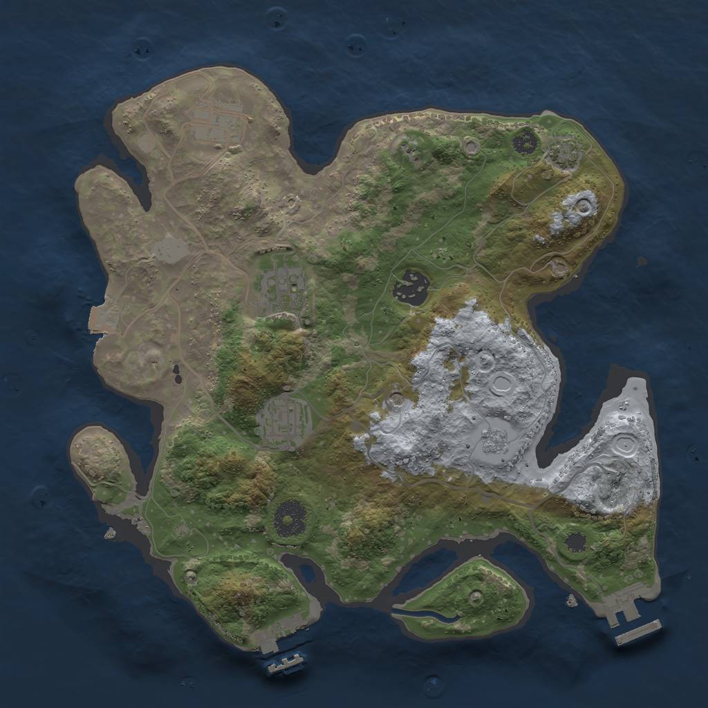 Rust Map: Procedural Map, Size: 3000, Seed: 15679, 12 Monuments