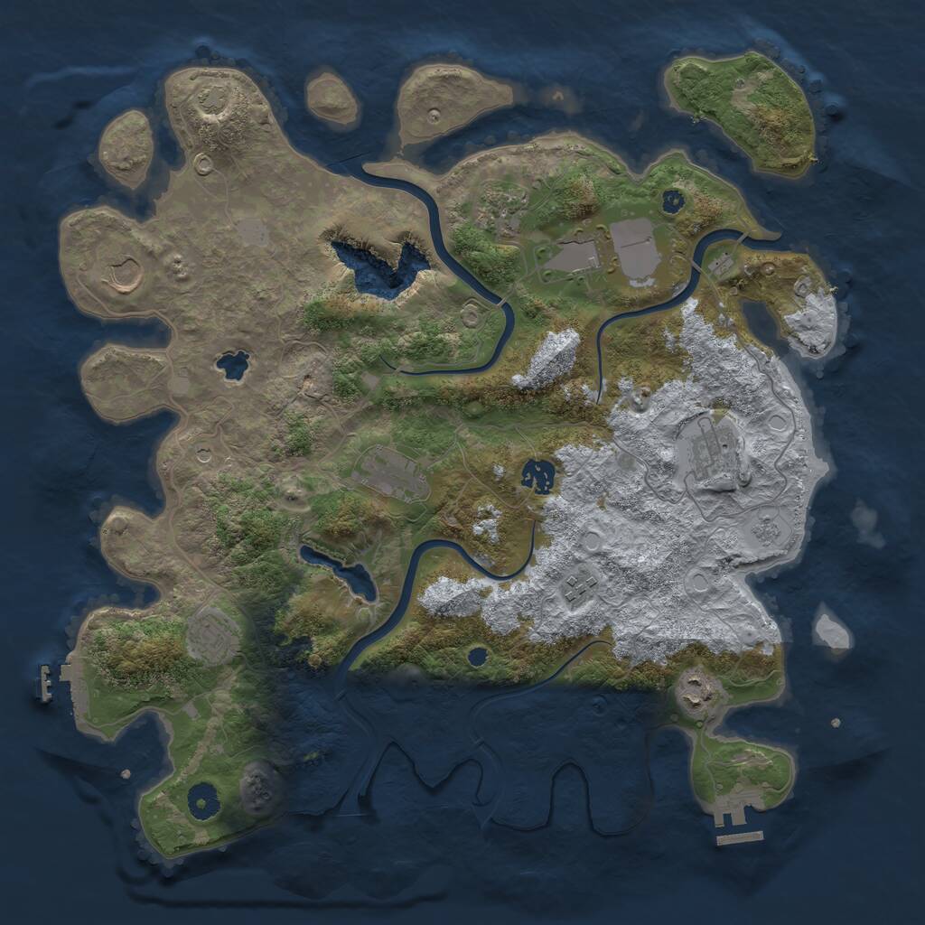 Rust Map: Procedural Map, Size: 4000, Seed: 763476, 15 Monuments