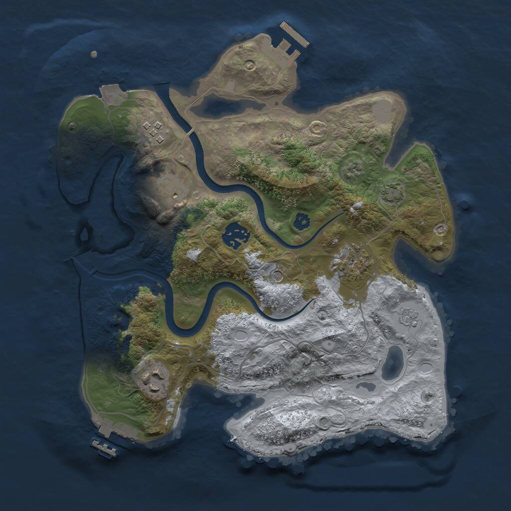 Rust Map: Procedural Map, Size: 3000, Seed: 207016889, 11 Monuments