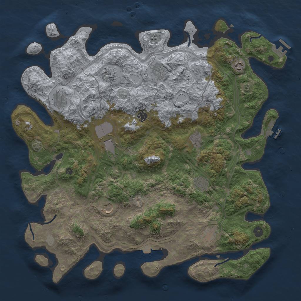 Rust Map: Procedural Map, Size: 4500, Seed: 16203, 19 Monuments